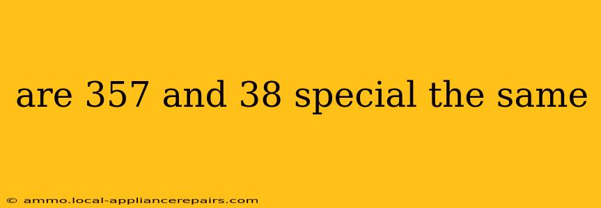 are 357 and 38 special the same